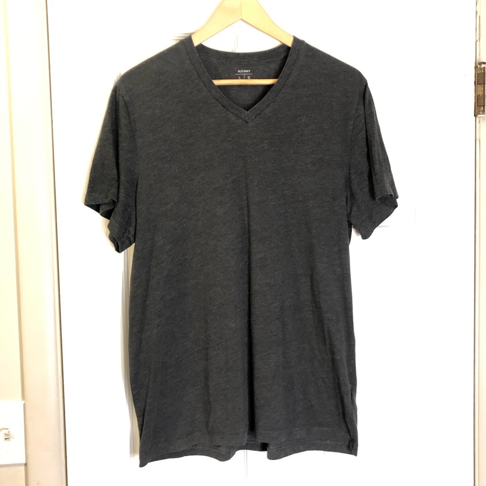 Men’s Large Old Navy V Neck Tee Charcoal Grey